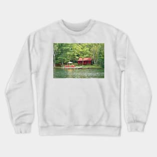 Red Chairs and a Cabin Crewneck Sweatshirt